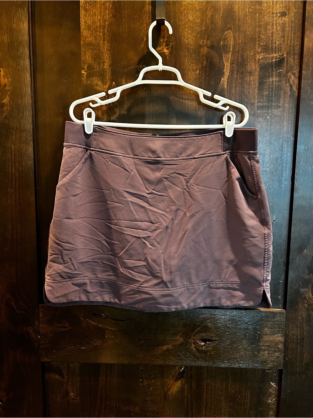 Women's Plum Athletic Mini Skort with Side Pockets